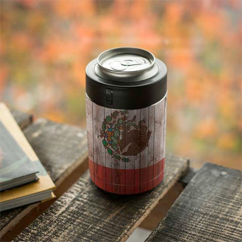 Mexican Flag Dark Wood Yeti Colster Can Insulator Skin