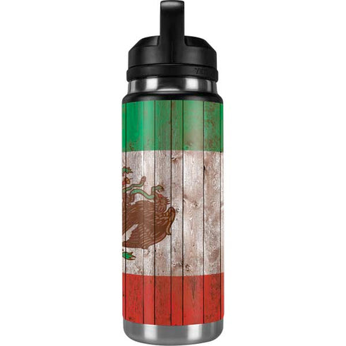Mexican Flag Dark Wood YETI Rambler 26oz Bottle Skin