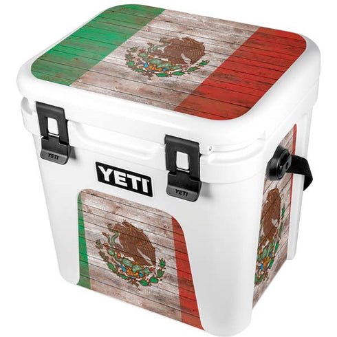 Mexican Flag Dark Wood YETI Roadie 24 Hard Cooler Skin
