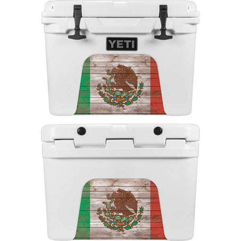Mexican Flag Dark Wood YETI Tundra 35 Hard Cooler Skin