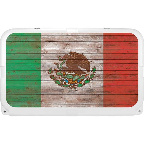 Mexican Flag Dark Wood YETI Tundra 45 Hard Cooler Skin