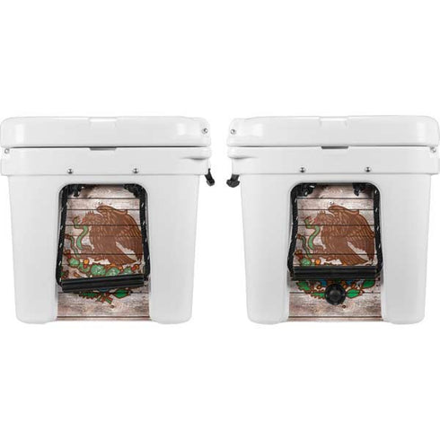 Mexican Flag Dark Wood YETI Tundra 45 Hard Cooler Skin