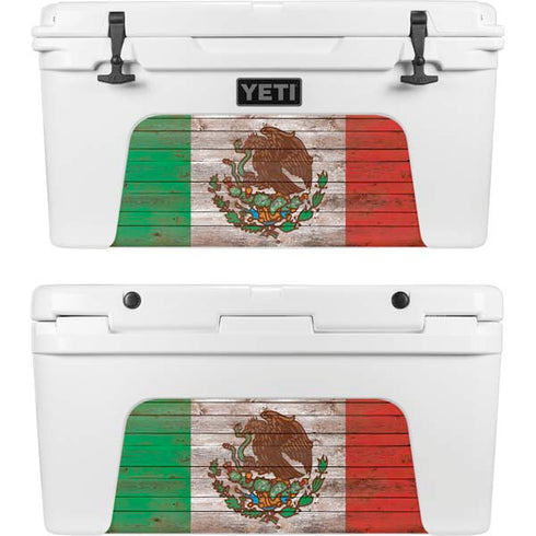 Mexican Flag Dark Wood YETI Tundra 75 Hard Cooler Skin