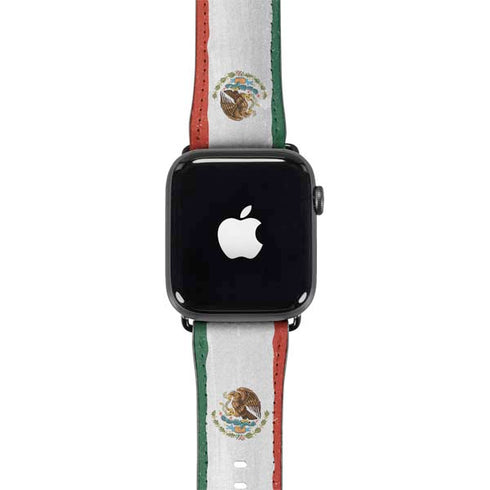 Mexico Flag Distressed Apple Watch Band 42-44mm