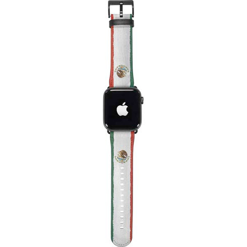 Mexico Flag Distressed Apple Watch Band 38-40mm