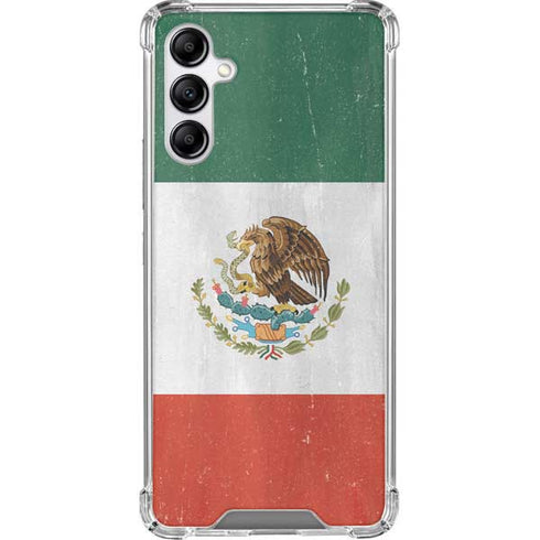 Mexico Flag Distressed Galaxy A14 5G Clear Case