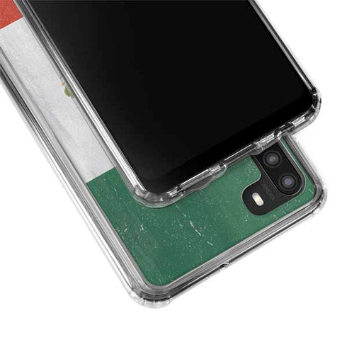 Mexico Flag Distressed Galaxy A21 Clear Case