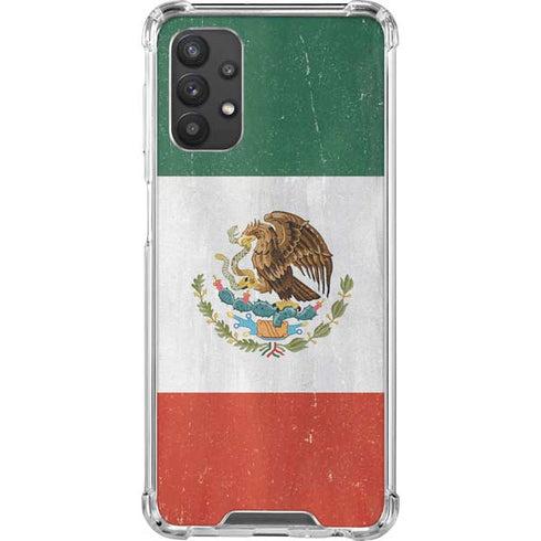 Mexico Flag Distressed Galaxy A32 5G Clear Case