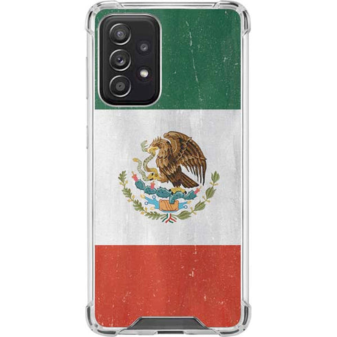Mexico Flag Distressed Galaxy A52 5G Clear Case