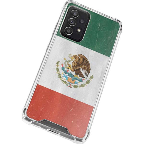 Mexico Flag Distressed Galaxy A52 5G Clear Case