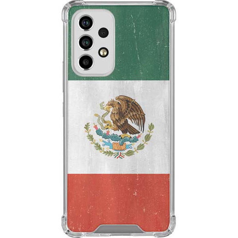Mexico Flag Distressed Galaxy A53 5G Clear Case