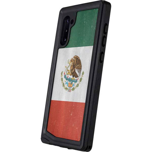 Mexico Flag Distressed Galaxy Note 10 Waterproof Case