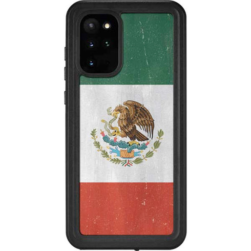 Mexico Flag Distressed Galaxy S20 Plus Waterproof Case