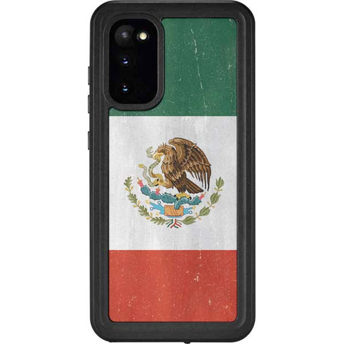 Mexico Flag Distressed Galaxy S20 Waterproof Case