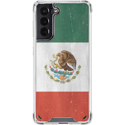 Mexico Flag Distressed Galaxy S21 5G Clear Case