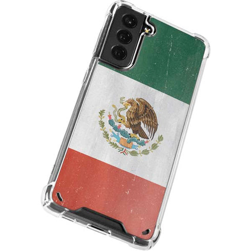 Mexico Flag Distressed Galaxy S21 Plus 5G Clear Case