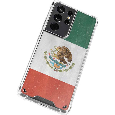 Mexico Flag Distressed Galaxy S21 Ultra 5G Clear Case