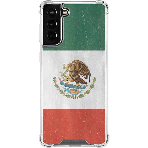 Mexico Flag Distressed Galaxy S22 Plus Clear Case