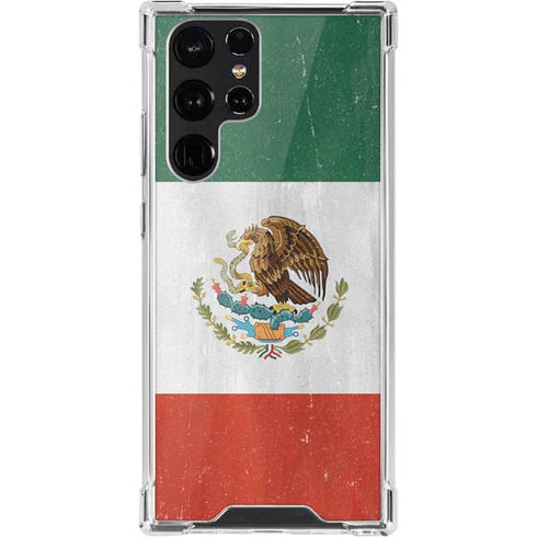 Mexico Flag Distressed Galaxy S22 Ultra Clear Case