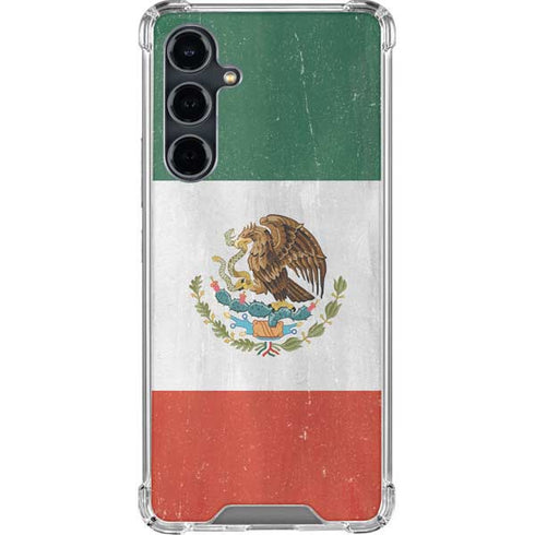 Mexico Flag Distressed Galaxy S23 FE Clear Case