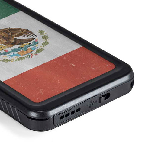 Mexico Flag Distressed Galaxy S23 Plus Waterproof Case