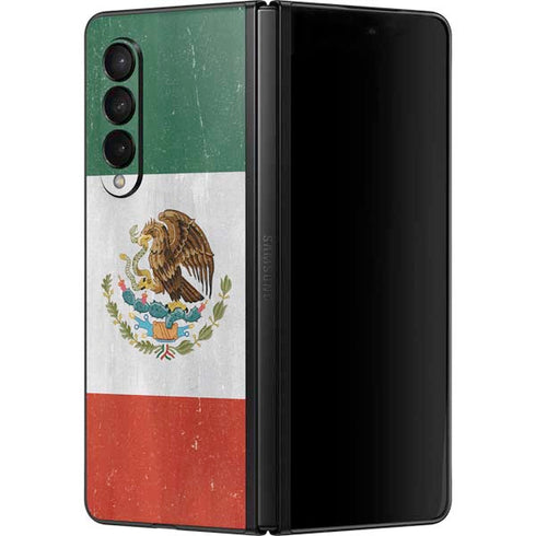 Mexico Flag Distressed Galaxy Z Fold3 5G Skin