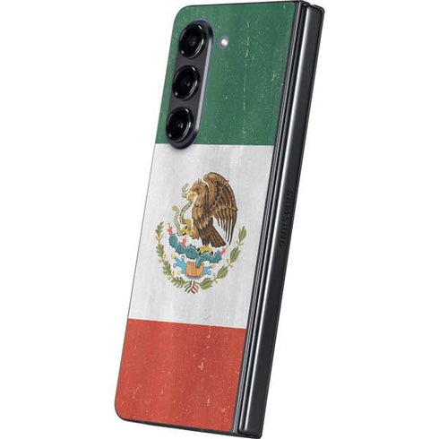 Mexico Flag Distressed Galaxy Z Fold5 5G Skin