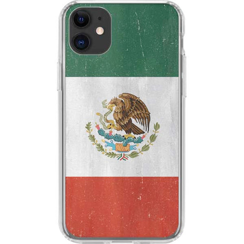 Mexico Flag Distressed iPhone 11 Clear Case