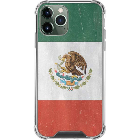 Mexico Flag Distressed iPhone 11 Pro Max Clear Case