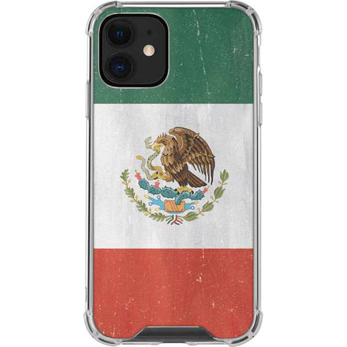Mexico Flag Distressed iPhone 12 Mini Clear Case