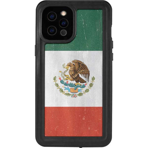 Mexico Flag Distressed iPhone 12 Pro Max Waterproof Case
