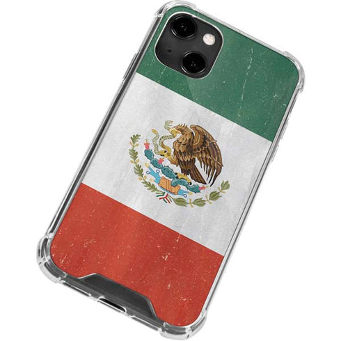 Mexico Flag Distressed iPhone 13 Clear Case
