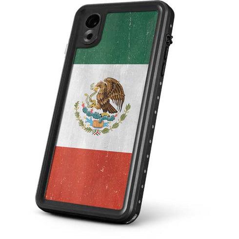 Mexico Flag Distressed iPhone XR Waterproof Case