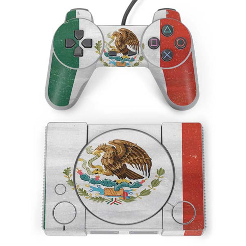 Mexico Flag Distressed PlayStation Classic Bundle Skin