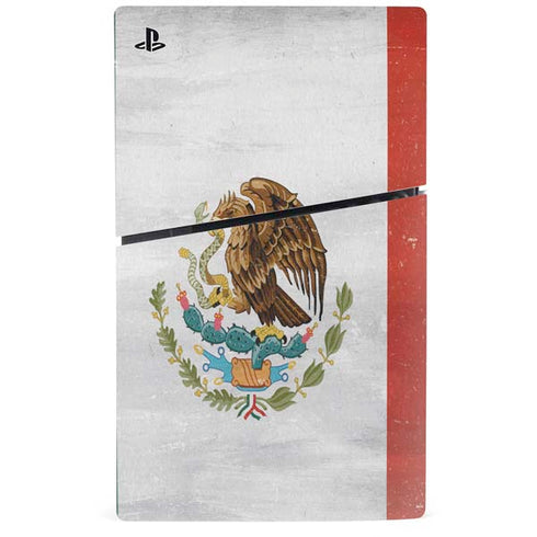Mexico Flag Distressed PS5 Slim Disk Console Skin
