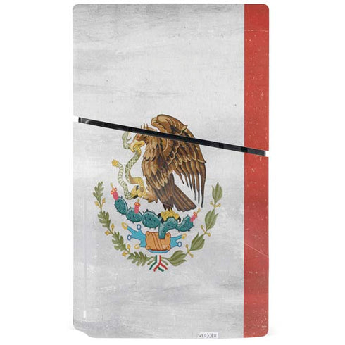 Mexico Flag Distressed PS5 Slim Disk Console Skin