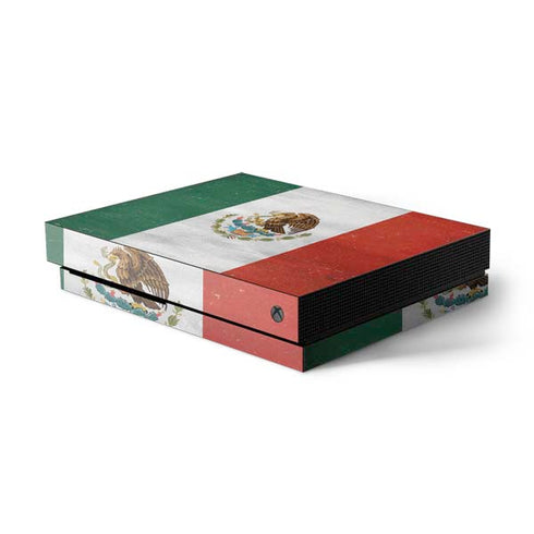 Mexico Flag Distressed Xbox One X Console Skin