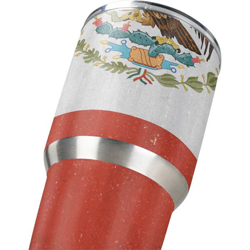 Mexico Flag Distressed Yeti 30oz Rambler Tumbler Skin
