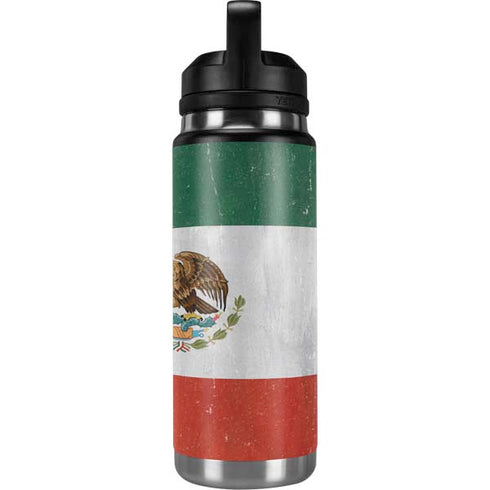 Mexico Flag Distressed YETI Rambler 26oz Bottle Skin
