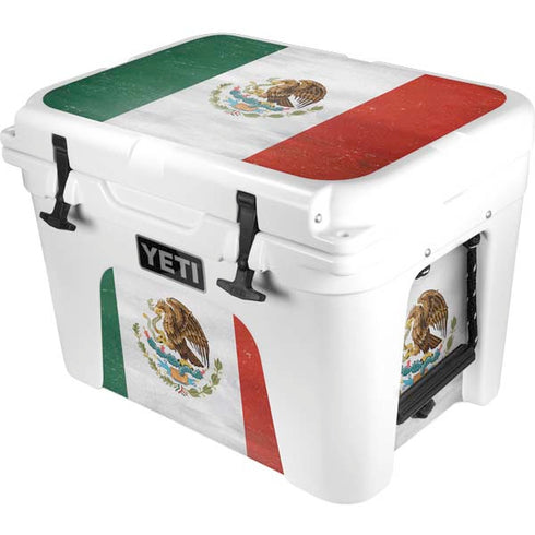 Mexico Flag Distressed YETI Tundra 35 Hard Cooler Skin