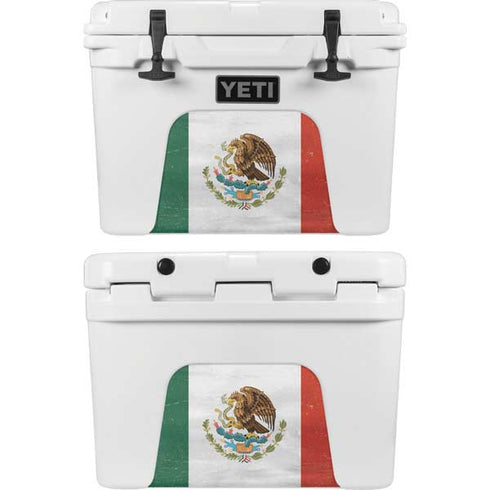 Mexico Flag Distressed YETI Tundra 35 Hard Cooler Skin