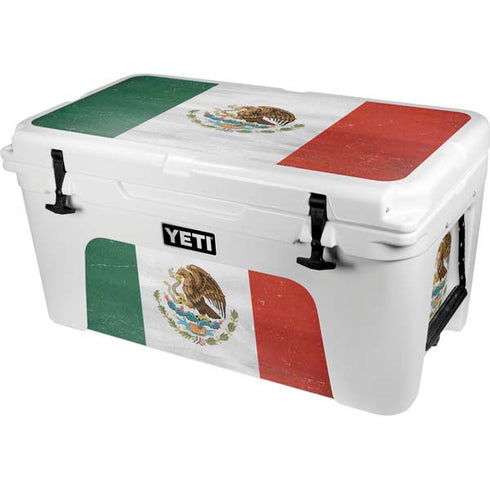 Mexico Flag Distressed YETI Tundra 65 Hard Cooler Skin