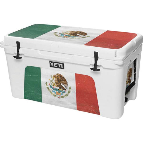 Mexico Flag Distressed YETI Tundra 75 Hard Cooler Skin