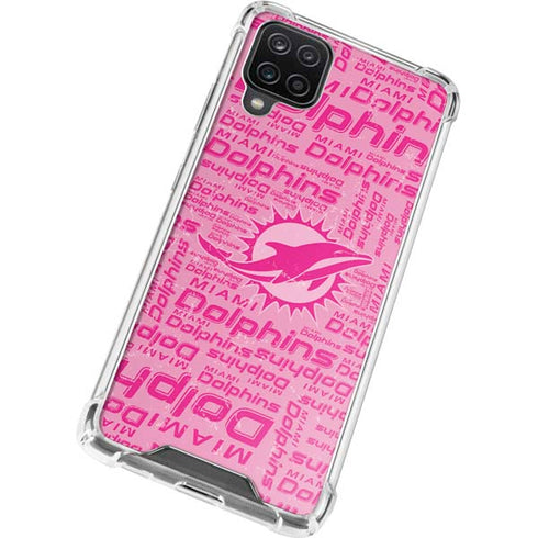 NFL Miami Dolphins - Blast Pink Galaxy A12 Clear Case