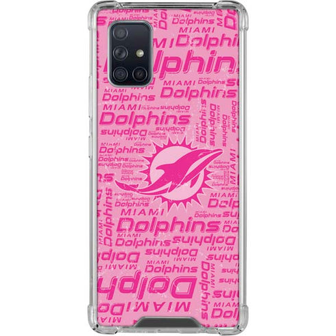 NFL Miami Dolphins - Blast Pink Galaxy A71 5G Clear Case