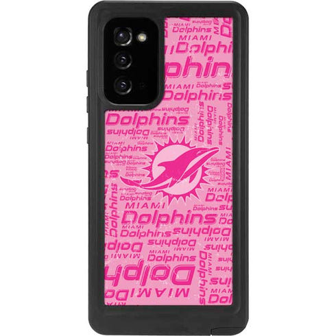 NFL Miami Dolphins - Blast Pink Galaxy Note20 5G Waterproof Case
