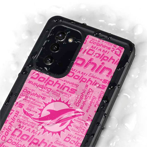 NFL Miami Dolphins - Blast Pink Galaxy Note20 5G Waterproof Case