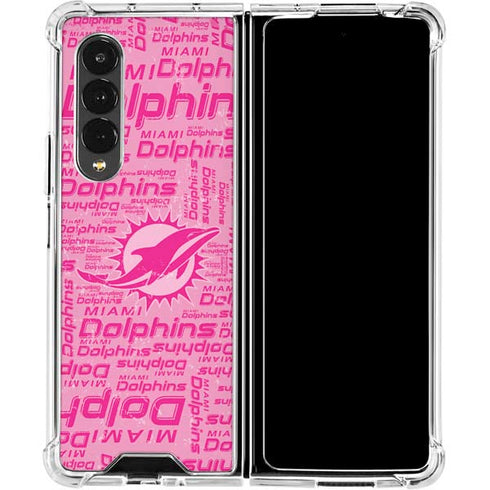 NFL Miami Dolphins - Blast Pink Galaxy Z Fold4 5G Clear Case