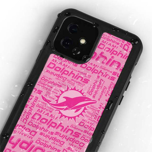 NFL Miami Dolphins - Blast Pink iPhone 12 Mini Waterproof Case