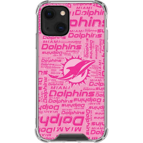 NFL Miami Dolphins - Blast Pink iPhone 13 Mini Clear Case
